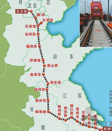 京沪高速铁路线路图